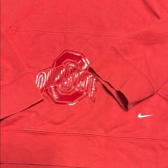 Nike Red Long Sleeve Hoodie Sweatshirt Ohio State Buckeyes - Picture 3 of 4